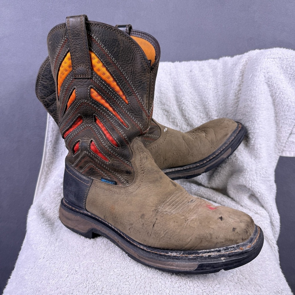 Ariat Workhog Boots Mens 10.5 EE 2E Leather Western Work Rancher Cowboy
